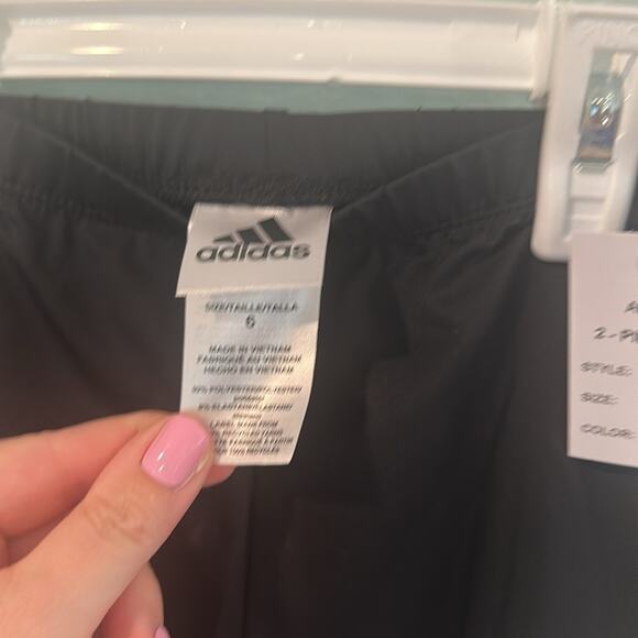 Adidas Size 6 Ice Mint/Black Bike Short and Tee 2-Piece Matching Set - Picture 9 of 9